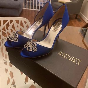 Satin cobalt badgley mischaka heels